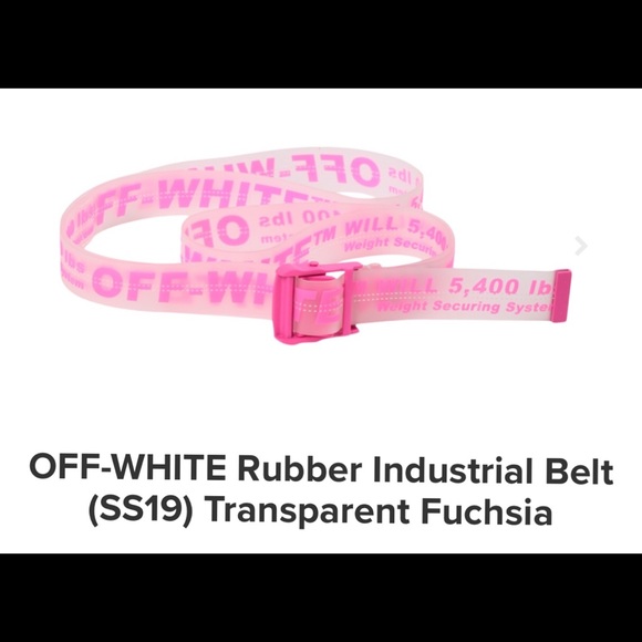 Off-White Rubber Industrial Belt in Fuchsia
